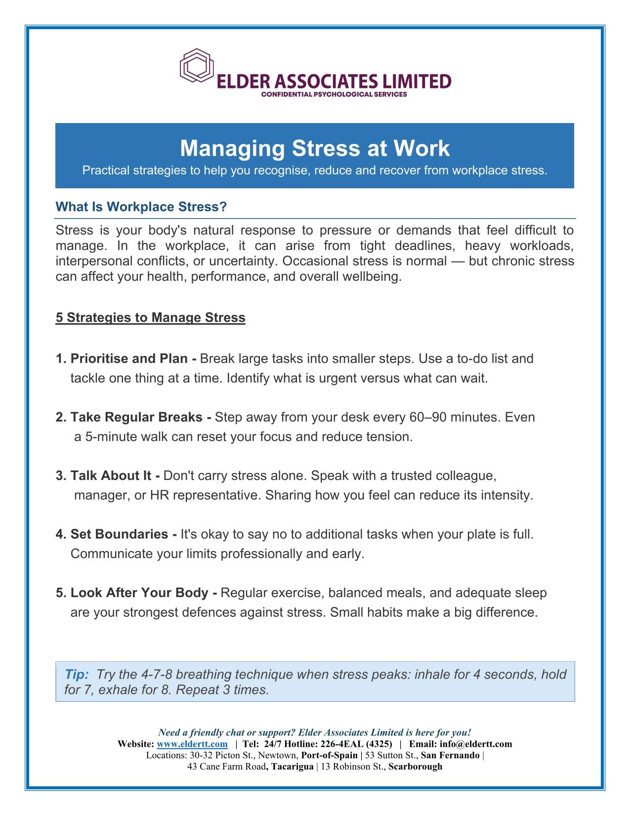 Managing Stress at Work